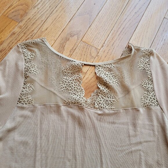 Orange Almost Naked Bamboo Lace Top Dililine Nude L/XL - Picture 6 of 16